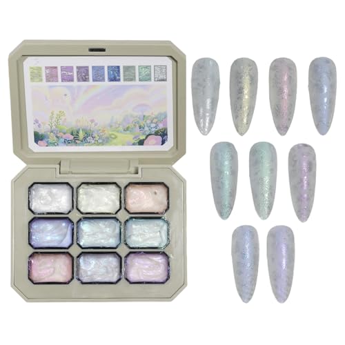 Patting Gel Polish, Nine-Grid Sponge Paint Nail Gel for Styling Drawing, Solid Gloss Glue for Travel Holiday, Quick Application, Daily Use Salon Home Beauty Experts Enthusiasts von Generisch