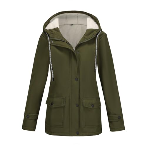 Peak Regenjacke Damen Regenjacken in Übergröße für Damen, leicht, mit Kapuze, Regenmantel für Outdoor-Reisen, Wandern, Windjacke 7432520 (Green, S) von Generisch