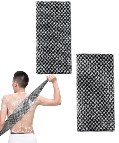 Peeling-Duschtuch, Peeling-Waschlappen, extra langes Peeling-Handtuch, Peeling-Körperpeeling, Luffa-Rückenschrubber, Tiefenpeeling-Handtuch, Peeling-Körperpeeling (2 Stück) von Generisch