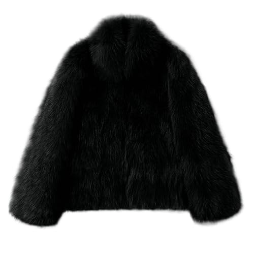 Generisch Pelzmantel Damen kurz Einfarbig Teddyfell Mantel Wintermantel Winterjacke Kunstpelz Jacke Winter Warm Fleecemantel Strickjacke Pelzjacke Faux Fur Jacke Kunstfell Jacken Felljacke Outwear von Generisch