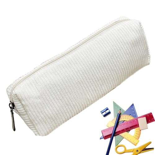 Pencil Bag - Pencil Case | Stationery Pouch | Stationery Organizer with Zipper Closure Retro Pencil Bag With Multiple Compartments Large Capacity Corduroy Stationery Pouch For Pens, Markers & Eraser von Generisch