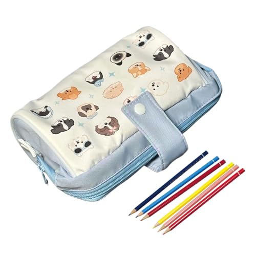 Pencil Case, Cute Organizer Pouch, 8.66x4.72x3.94 Inches Ruler Holder with Zipper Closure, Compact Stationery Container for Journaling Commuting Marking Travel Painting and Everyday Writing Needs von Generisch