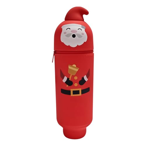 Pencil Case - Stehende Silikon -Weihnachts -Weihnachtspray -Tasche für Schüler, tragbares Design mit niedlicher ästhetischer Stiftbeutel, Schulmaterial für, Mädchen, Teenager, Lehrer, Geburtsta von Generisch