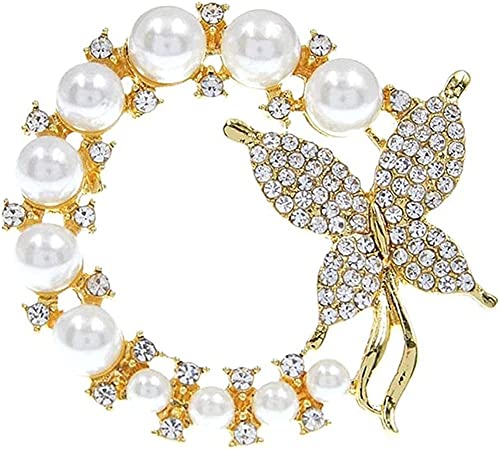 Perlen-Brosche, elegante Schmetterlings-Brosche, Anstecknadeln, Hochzeit, Party, Kleidung, Zubehör für Schal, Mütze, Schal, Pullover, praktisch und schön von Generisch