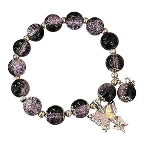 Perlenarmbänder für Frauen, Glasperlen, Armband, Schmetterling, Charm-Armband, Perlen, Schmetterlings-Armband für Frauen, lange Halskette, Einheitsgröße, Glas, Kein Edelstein von Generisch