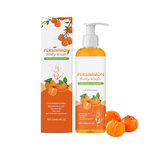 Persimmon Body Wash, Natural Deodorizing Shower Gel 120 ml, Körpergeruchs Badezimmer, Erfrischend, Effiziente Desodorierung, Lang Anhaltender Duft, für Männer und Frauen (1) von Generisch