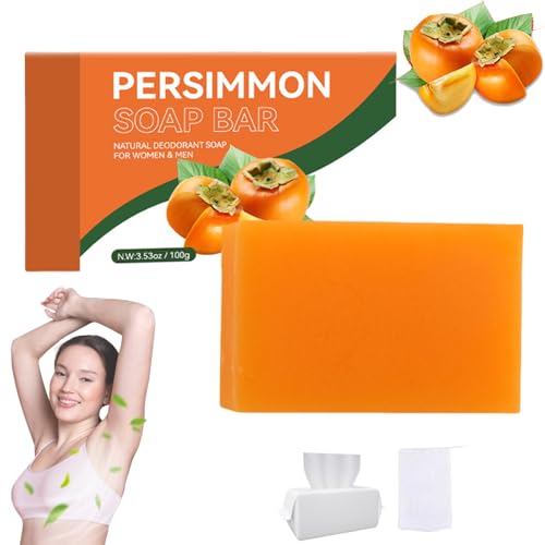 Persimmon Soap, Kakishibu Persimmon Deodorizing Soap, Brightening & Moisturizing Deodorant Body with Green Tea Extract, Odor Control for Body For for Men & Women (1pc) von Generisch