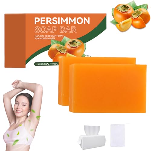 Persimmon Soap, Kakishibu Persimmon Deodorizing Soap, Brightening & Moisturizing Deodorant Body with Green Tea Extract, Odor Control for Body For for Men & Women (2pcs) von Generisch