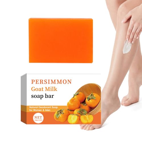 Persimmon Soap Bar | Anti-Odor Perrsimmon Goats Milk Cleanerr | Bodyy & Odour Control - Handmade Cleaner Bar | Soapp Body Odorr Removal for Women & Men, Deep Cleasing Bath Wash von Generisch