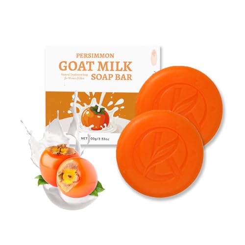 Persimmon Soap Bar for Body Odor Control – Purifying Deodorizing Body Wash with Goat Milk for Eliminating Body Odor, Natural Deodorant Soap for Men & Women (2) von Generisch