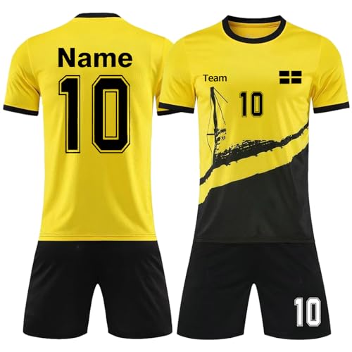 Personalisiert Fussball Trikot Kinder Erwachsene, Fussball Trikot Personalisiert Name Nummer Team Logo, Fussball Geschenke Jungen Herren #10 von Generisch