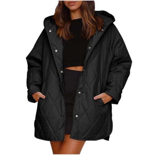 Personalisierte Geschenke Steppjacke Damen Leichte Knopfleiste Winterjacke Lang Rhombus Steppmantel Thermal Einfarbig Wintermantel Baumwollmantel Kapuzenjacke Langarm Puffer Personalisierte Geschenke Steppjacke Damen Leichte Knopfleiste Winterjacke Lang Rhombus Steppmantel Thermal Einfarbig Wintermantel Baumwollmantel Kapuzenjacke Langarm Puffer von Generisch
