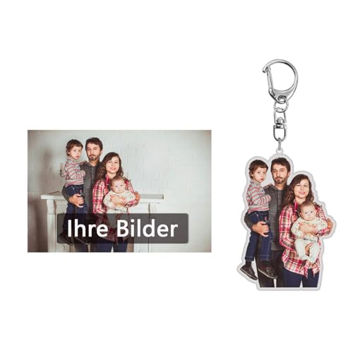 Personalisierte Schlüsselanhänger mit Bild, Auto Glücksbringer Anhänger mit Foto, Personalisierte Geschenke für Männer, Frauen & Partner, Fotogeschenk für Geburtstag Jahrestag Weihnachten (5 cm) von Generisch