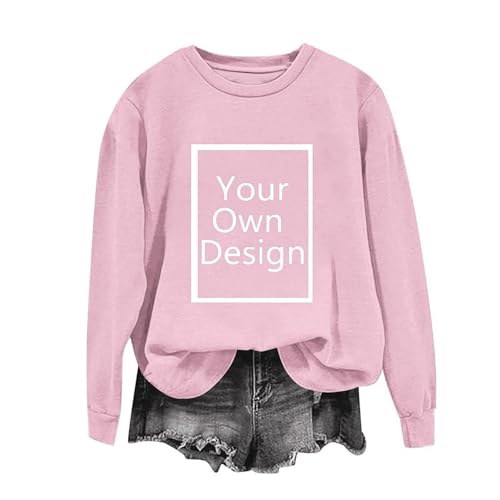 Personalisierte Sweatshirt Damen Selbst Gestalten-Fügen Bild Text Custom Pullover Teenager Rundhals Vorder & Rückseite Entwerfen Logo Wunschtext Langarm Bedrucken Lassen Sale Angebote Rosa S Personalisierte Sweatshirt Damen Selbst Gestalten-Fügen Bild Text Custom Pullover Teenager Rundhals Vorder & Rückseite Entwerfen Logo Wunschtext Langarm Bedrucken Lassen Sale Angebote Rosa S von Generisch