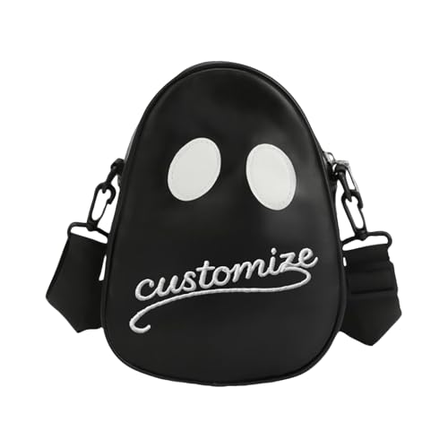 Personalisierte Umhängetasche Herren & Damen mit Text – Außenmaterial Leder – Brusttasche– Modetrends – Halloween Outfits – Ein Must-Have zum Ausgehen (Schwarz) von Generisch