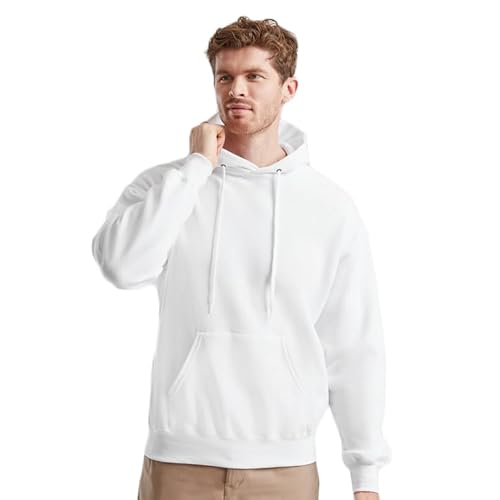 Personalisierter Hoodie mit eigenem Foto und Text Unisex Kapuzenpullover 280g/m² Baumwolle Personalisiert Sweatshirt (DE/NL/SE/PL, Alphanumerisch, M, Regular, Regular, Weiß) von Generisch