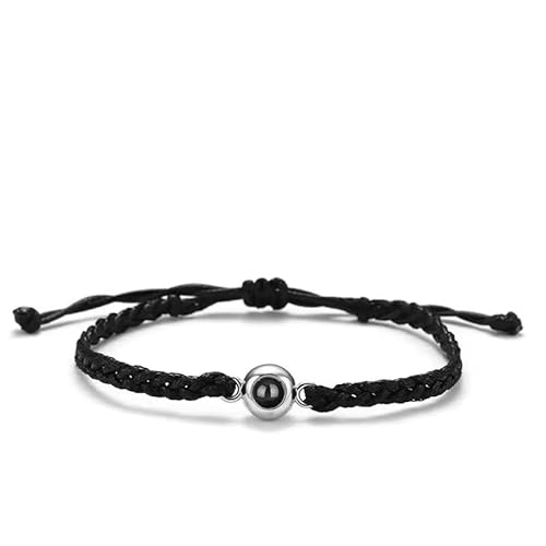 Personalisiertes, geflochtenes Seil-Armband für Damen und Herren, Projektionsarmband mit Familienpaar, Bild im Inneren, Schmuckgeschenk, Einstellbar, Stein, Stein Personalisiertes, geflochtenes Seil-Armband für Damen und Herren, Projektionsarmband mit Familienpaar, Bild im Inneren, Schmuckgeschenk, Einstellbar, Stein, Stein von Generisch