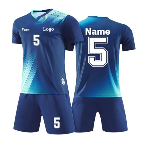 Personalisiertes Football Trikot Set mit Namen Nummer Team und Logo Kinders Erwachsene Football Jersey Fußballtrikots T-Shirt und Shorts Fussball Set A 1, 2 Jahre Personalisiertes Football Trikot Set mit Namen Nummer Team und Logo Kinders Erwachsene Football Jersey Fußballtrikots T-Shirt und Shorts Fussball Set A 1, 2 Jahre von Generisch