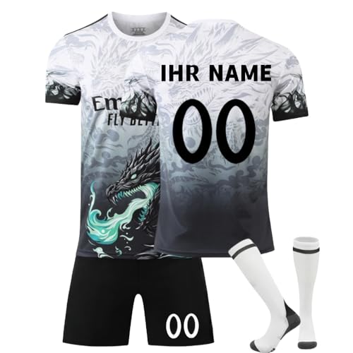 Personalisiertes Fussballtrikot Kinder Set 2025 2026 Heim und Auswaerts Trikot mit Name und Nummer Trikot mit T Shirt Shorts und Socken Geschenk Fuer Jungen Kinder und Herren von Generisch