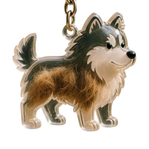 Pet Hair Keepsake - Transparent Welpe Haarspeicherbox Schlüsselbund Für Hunde Und Katzenhaarsammlung | Gedenkfädenhändler Hundehaarspeicher Schlüsselanhänger Für Brieftasche, Geldbörse, Mädchen, Junge von Generisch