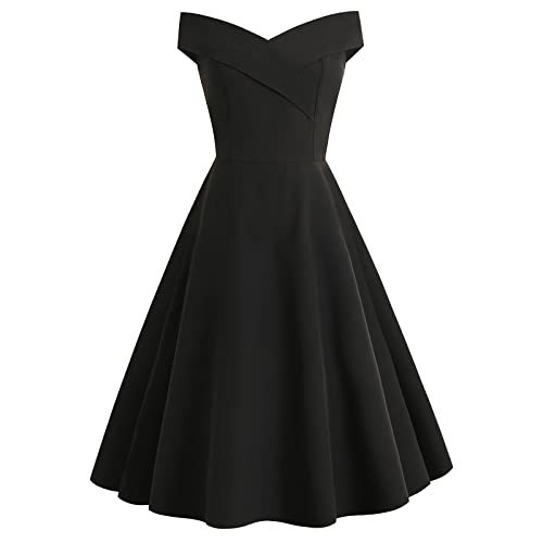 Petticoat Kleid Damen Cocktailkleid Vintage Gepunktet Schulterfrei Kurzarm A-Linie Partykleid Rockabilly Kleider 50er Jahre Retro Schwingen Kleid 50er Jahre Vintage Kurze Ärmel Petticoat Kleid Damen Cocktailkleid Vintage Gepunktet Schulterfrei Kurzarm A-Linie Partykleid Rockabilly Kleider 50er Jahre Retro Schwingen Kleid 50er Jahre Vintage Kurze Ärmel von Generisch