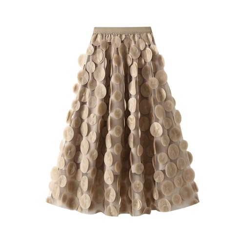 Petticoat Lang Khaki, TüLlrock Damen 3D Polka Dot Lang Rock - TüLlrock A Linie Faltenrock Mesh Flowy Einfarbig Karneval Unterrock Sommerrock Vintage TüTü TüLl Rock Pliseerock Petticoat Lang Khaki, TüLlrock Damen 3D Polka Dot Lang Rock - TüLlrock A Linie Faltenrock Mesh Flowy Einfarbig Karneval Unterrock Sommerrock Vintage TüTü TüLl Rock Pliseerock von Generisch