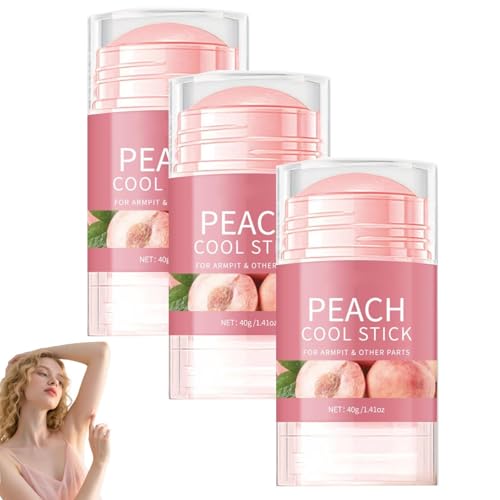 Pfirsich-Deo-Stick,Natürliche Pfirsich Deo-Balm mit Hyaluron,Ganzkörper-Deodorant für Frauen,Anti Transpirant Damen,Intensiv Hydratisierend&Erfrischend,Feuchtigkeitspflege (3) von Generisch