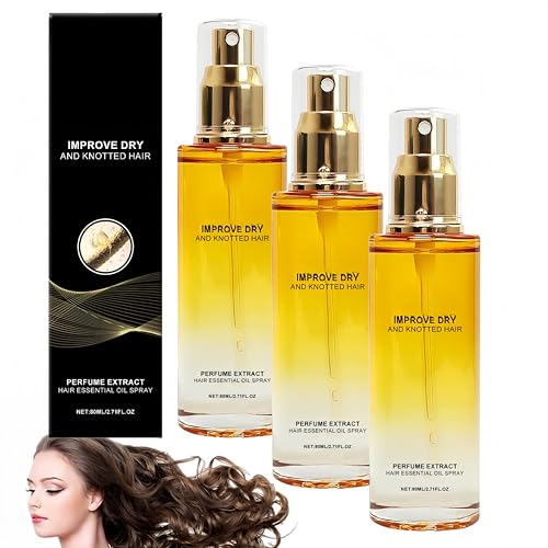 Pflegeöl-Spray für Kopfhaut und Haar, Haaröl, Leave-in-Conditioner, glättet und macht das Haar sichtbar weich, verbessert trockenes und krauses Haar für alle Haartypen (3STÜCK) von Generisch