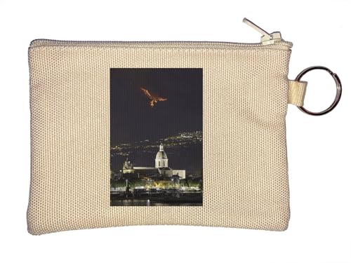 Phoenix in The Night Sky That is Actually an erupting Lava Flow Photo Art Schlüsselanhänger Münzbörse Beige von Generisch