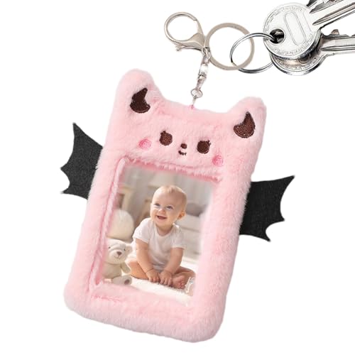 Photocard Holder Devil - Credit Card Case Protector - Plush Photocard Holder with Keychain Animal Wings Photo Sleeve for Bank ID Credit Card, , Refer to description, Unisex von Generisch