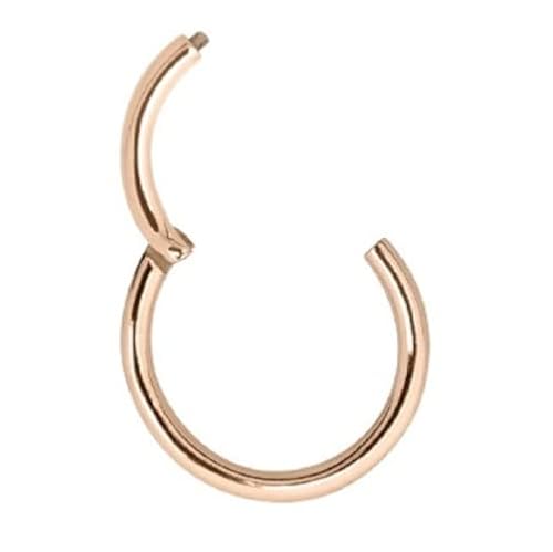 Piercing Clicker | Echte Goldringe | 585 + 750 Gelbgold Roségold Weissgold | Wahlweise mit einem echten Diamanten | Nase Ohr Intim | 41001-6 | (6 mm, 585 Roségold) von Generisch