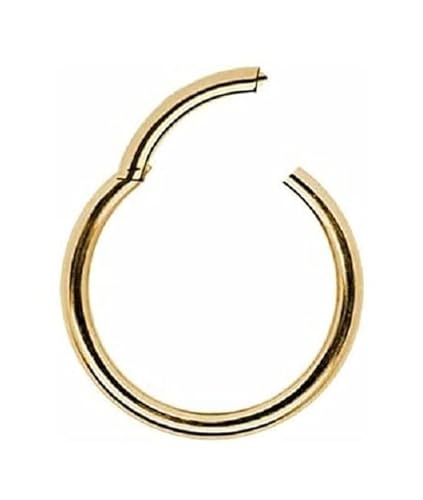 Piercing Clicker | Echte Goldringe | 585 + 750 Gelbgold Roségold Weissgold | Wahlweise mit einem echten Diamanten | Nase Ohr Intim | 45067-8 | (8 mm, 750 Gelbgold) von Generisch