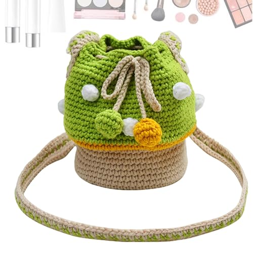 Pilz Umhängetasche | Mode Umhängetasche | Weibliche Casual Geldbörse Umhängetasche Häkeln Geldbörse Gestrickte Umhängetasche Handgewebt Multifunktional für Kopfhörer, grün, Refer to description von Generisch