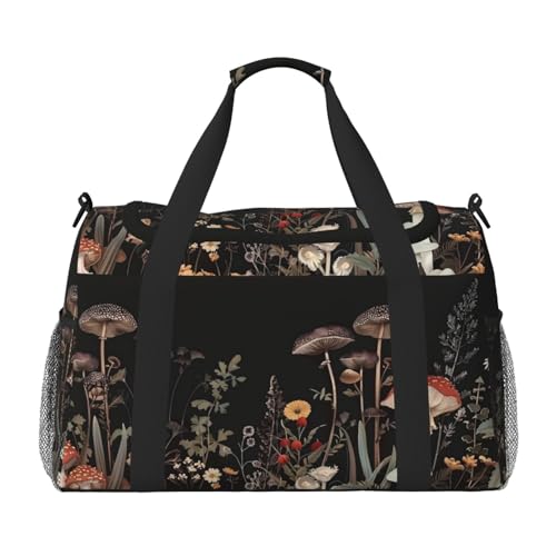 Pilzwald-Reisetasche, Reisetasche, Pflanzen-Sporttasche, Übernachtung, Wochenendtasche für Männer und Frauen, leichtes Handgepäck für Workout, Urlaub von Generisch