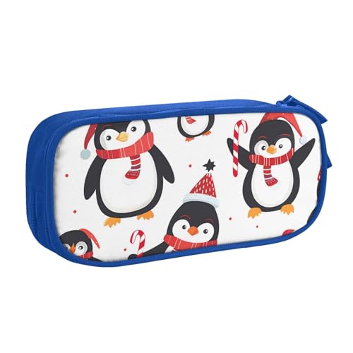 Pinguin-Winter-Federmäppchen für Jungen und Mädchen, Weihnachten, Weihnachtsmann, große Stifttasche, Schreibtisch, Schreibwaren, Organizer, Federmäppchen für Schule, Büro, Make-up-Tasche mit von Generisch