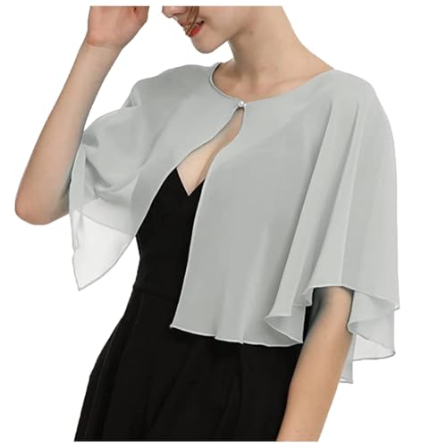 Pink Damen Sommer Elegant Strickjacke Chiffon Kurzarm Ausgestellte Lässige Cardigan Bolero Kurze Leichte Schulterjacke Festliche Bequemes Transparent Perfekt mit Allerlei Cocktailkleid Abendkleid von Generisch