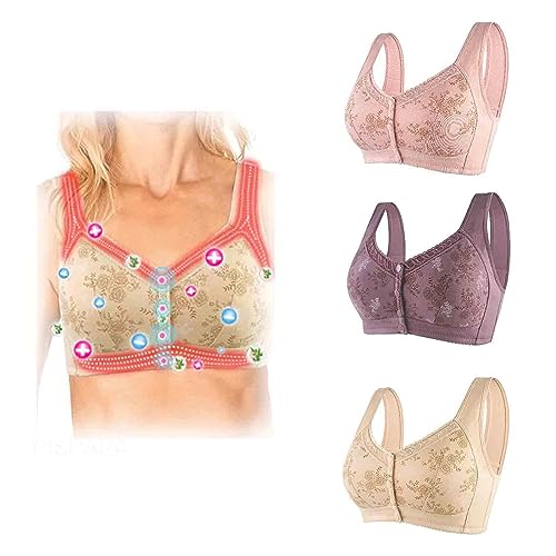 Pispara Ionische Hebe-Korrektur-Lymphvität-Entgiftungs-BH, Ion Lifting & Lymphvity Entgiftungs-BH, Ion Lymphvity Entgiftung und Formung Lifting Bra, Kompfort Formung Hebe-Bra, Damen BH (XXL, Beige) von Generisch