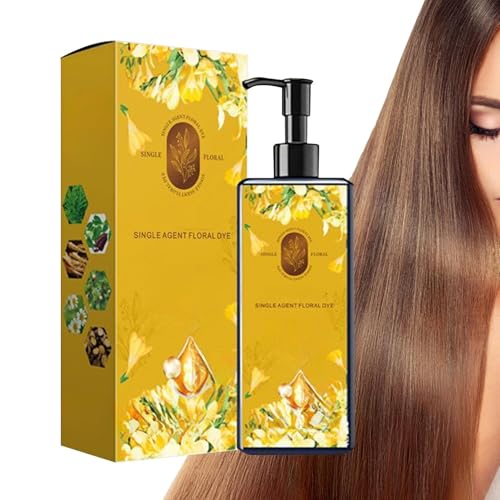 Plant-Based Nourishing Hair Colour, 300ml Plant Single Agent Floral Fragrance Hair Dye Shampoo, Nährende Haarfarbe Auf Pflanzenbasis Für Frauen Und Männer von Generisch