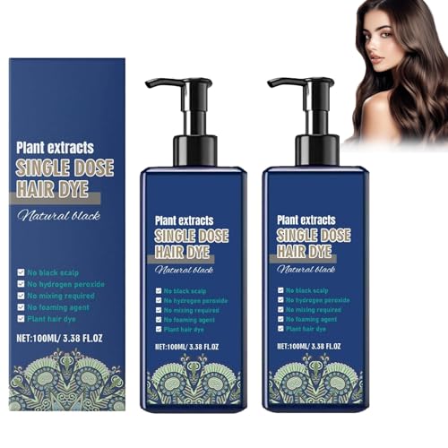 Plant Extracts Single Dose Hair Dye,Long Lasting Hair Dye,Natural Plant Extracts Long-Lasting Hair Color Dye Cream,Gray Hair Coverage,Hair Color Shampoo for Men & Women,For All Hair Types (2PC, 100ML) Plant Extracts Single Dose Hair Dye,Long Lasting Hair Dye,Natural Plant Extracts Long-Lasting Hair Color Dye Cream,Gray Hair Coverage,Hair Color Shampoo for Men & Women,For All Hair Types (2PC, 100ML) von Generisch