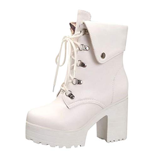 Plateau High Heels Damen Blockabsatz - Ankle Boots Damen Elegant Schnüren Stiefeletten Knöchel Stiefel Vintage Schlupfstiefel Steampunk Gothic-Stiefel Lederstiefel Kurzstiefel Rutschfest Winterschuhe Plateau High Heels Damen Blockabsatz - Ankle Boots Damen Elegant Schnüren Stiefeletten Knöchel Stiefel Vintage Schlupfstiefel Steampunk Gothic-Stiefel Lederstiefel Kurzstiefel Rutschfest Winterschuhe von Generisch