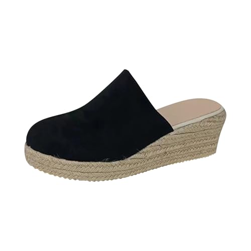 Plateau Sandalen Damen, Espadrilles Damen Sandal Plattform Keilsandalen Fischmaul Slip On Sandaletten Leinen Stroh Slippers Weichen Sohlen High Heels Freizeit Arch Support Pantoletten Sommer Plateau Sandalen Damen, Espadrilles Damen Sandal Plattform Keilsandalen Fischmaul Slip On Sandaletten Leinen Stroh Slippers Weichen Sohlen High Heels Freizeit Arch Support Pantoletten Sommer von Generisch