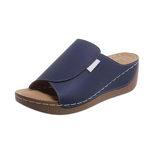 Plateau Sandalen Damen Keilabsatz Schuhe Pantoletten mit Absatz Sommerschuhe Schlappen Frauen Slipper Sommer Wedge Peep Toe Hausschuhe Elegant Chunky Plattform Keilpantoffeln Urlaubspantoffeln von Generisch
