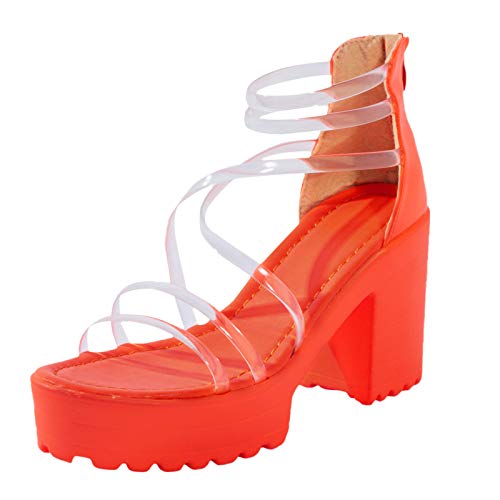 Plateau Sandaletten Blockabsatz,Sandaletten Damen Mit Absatz Weiß Abendschuhe Elegant Party-Sandalen Modische Tanzschuhe Komfortable Peeptoe Sandalette Sommerschuhe Coole Arbeitsschuhe Moderne von Generisch