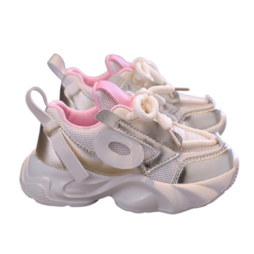 Plateau-Sneaker für Mädchen Leichte Sportschuhe mit rutschfeste Sohle Modische Freizeitschuhe Jugendliche Mädchen Laufen Tennis Fitness Training (White, 29 Little Child) von Generisch