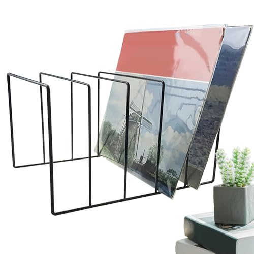 Plattenhalter Für Alben - Bücherregal Aus Schwarzem Eisen,Moderner Aktenhalter Für Schreibtisch, Büro-Buchregale, Buch-Organizer Aus -Metall, Schreibtischregal Plattenhalter Für Alben - Bücherregal Aus Schwarzem Eisen,Moderner Aktenhalter Für Schreibtisch, Büro-Buchregale, Buch-Organizer Aus -Metall, Schreibtischregal von Generisch