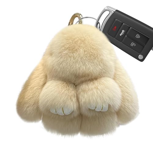 Plüsch-Anhänger für Tragetasche, Cartoon-Hasen-Schlüsselanhänger, tragbarer Stofftaschen-Anhänger, niedlicher Schlüsselanhänger, Dekoration für Geldbörsen, Telefon, Milchtee Farbe, Refer to von Generisch