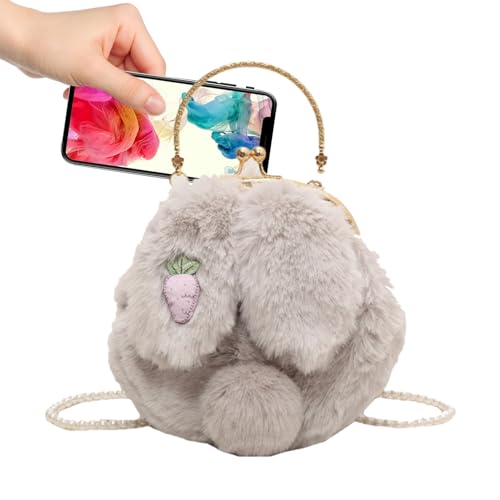 Plüsch Bag Bunny - Weiches Kaninchen - -Tasche | Niedlicher Rucksack Wallet Girls Cartoon Tierbeutel mit Kettenriemen von Generisch