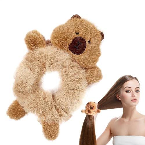 Plüsch-Capybara-Haarspangen, weiche und flauschige Haarnadeln, modische Plüschtier-Clips, Capybara-Krawatten, Tierklemmen, geeignet für Frauen, Mädchen, Accessoires von Generisch