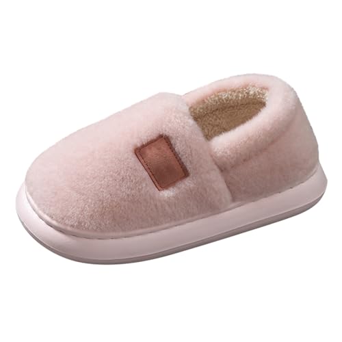 Plüsch Hausschuhe Damen Hausschuhe Damen Herren Plüsch Schlappen Leicht Flauschige Filz Mit Flexiblen Obermaterial Hausschlappen Casual Weichen Weichen Filzhausschuhe von Generisch