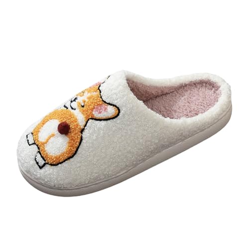Plüsch Hausschuhe Süße Tiere Damen Hausschuhes Damen Winter Lustig Filzhausschuhe Wärme Filzpantoffeln Cute Hauslatschen Slip On Winterschuhe Flach Pantoffeln Minimalist Gästehausschuhe von Generisch
